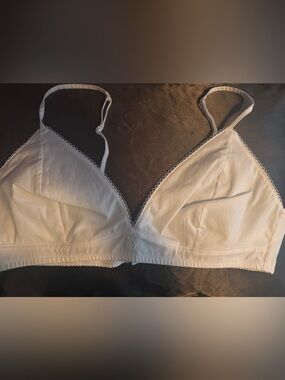 Victoria's Secret White Cotton Triangle Bralette